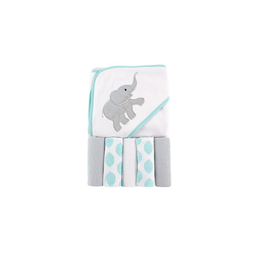 Serviette ? capuche et 5 d?barbouillettes Luvable Friends Ikat Elephant