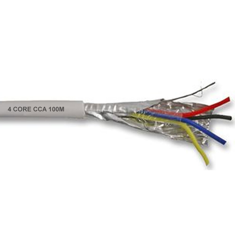 kenable Alarm Security SCREENED CCA Cable 4 Core White 100m