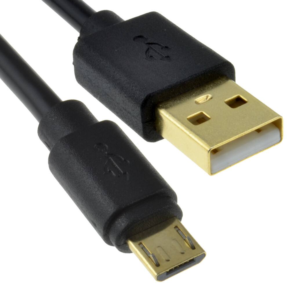 kenable GOLD USB 2.0 A To MICRO B FAST CHARGE and Sync Cable 24AWG  1m BLACK