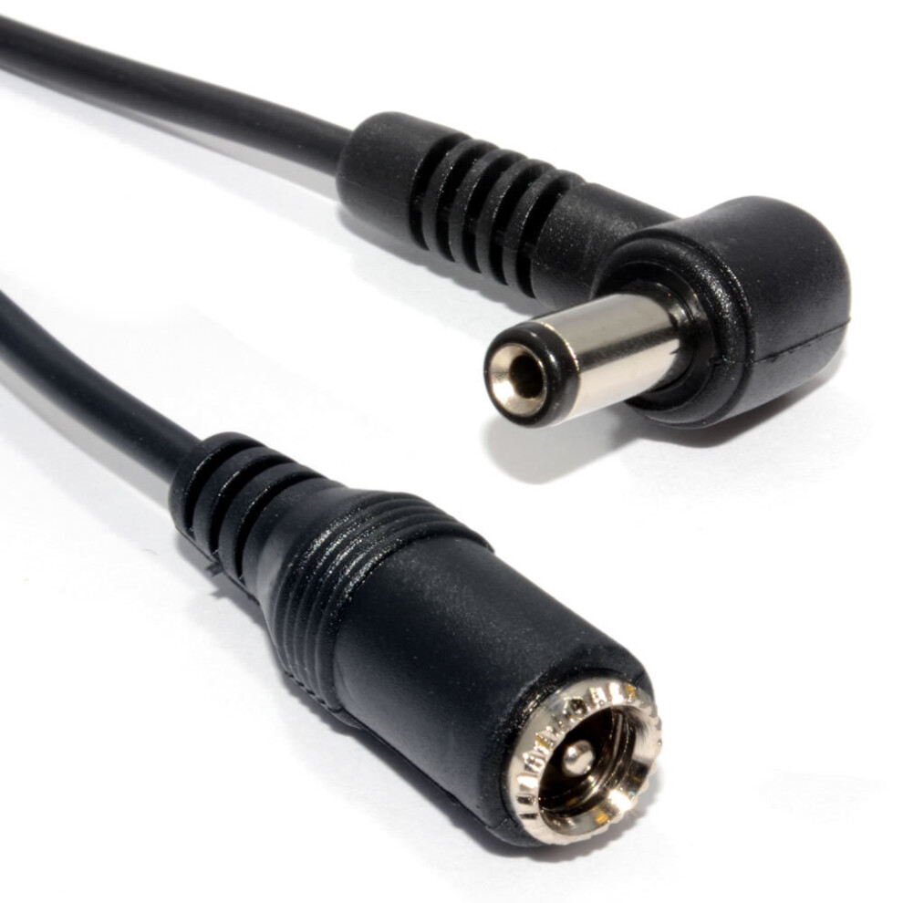 kenable 5.5 x 2.1mm Right Angled DC Power Male Female CCTV Extension Cable  2m