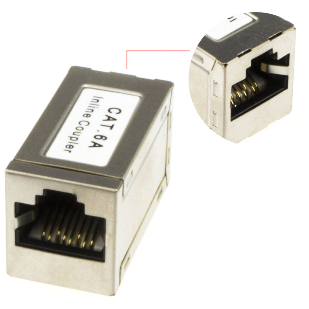 kenable Cat6A SHIELDED FTP Inline Cable Joiner Coupler for Joining Network Internet Lead