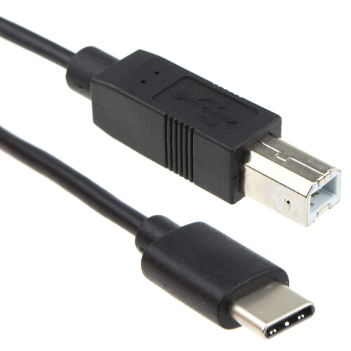 kenable kenable USB 3.1 Type C to B Type Plug Laptop MacBook to Printer Cable Black 1m