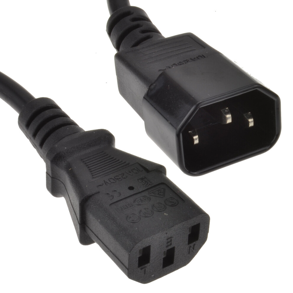 kenable Power Extension Cable IEC Male to Female UPS Lead C14 to C13   0.5m