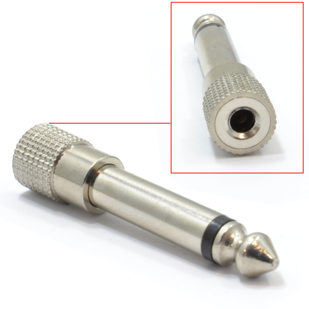 Kenable Metal 3.5Mm Stereo Socket To 6.35Mm Mono Jack Plug Adapter