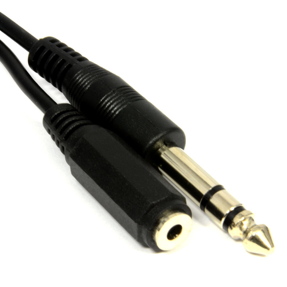 kenable 3.5mm Stereo Jack Socket to 6.35mm Stereo Jack Plug 0.5m 50cm