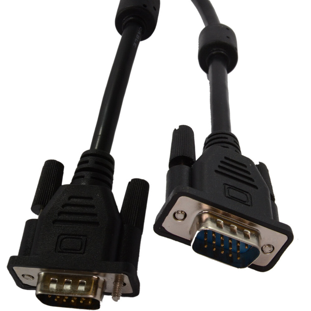 Svga Pc Monitor Cable 15 Pin Male To Male Vga Lead 1M Black 5055383466849