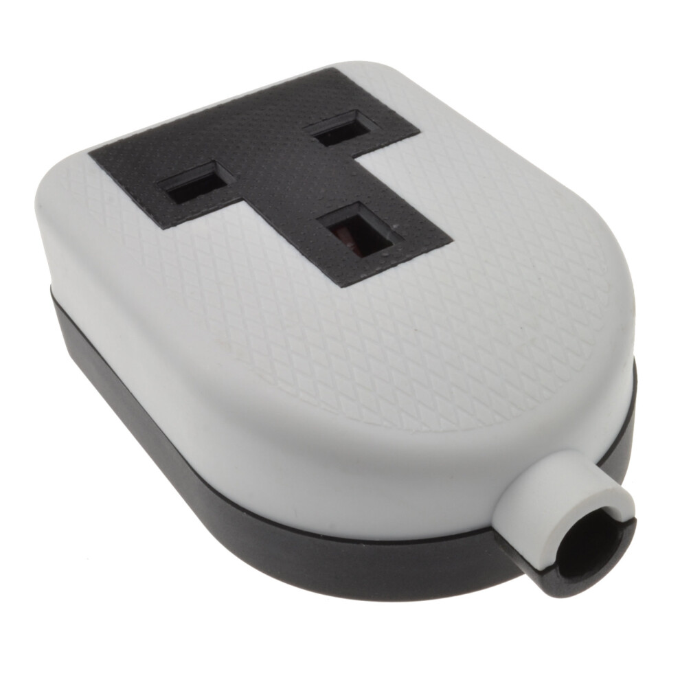 Kenable Uk Mains Power Rewireable Socket For Extension Cable Single Gang 13A White