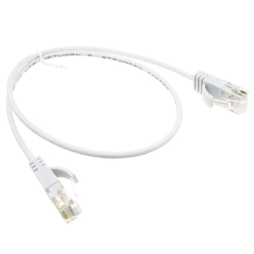 kenable kenable SLIM Cat 6 Full Copper RJ45 Ethernet Network Internet Cable  0.5m White 1