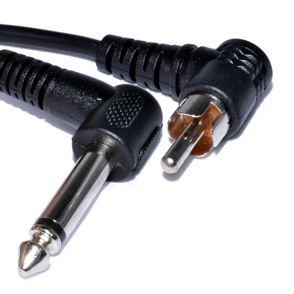 kenable 6.35mm Mono Jack Plug to RCA Male Plug Right Angle Audio Cable 1m