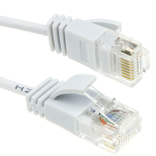 kenable kenable SLIM Cat 6 Full Copper RJ45 Ethernet Network Internet Cable  0.5m White