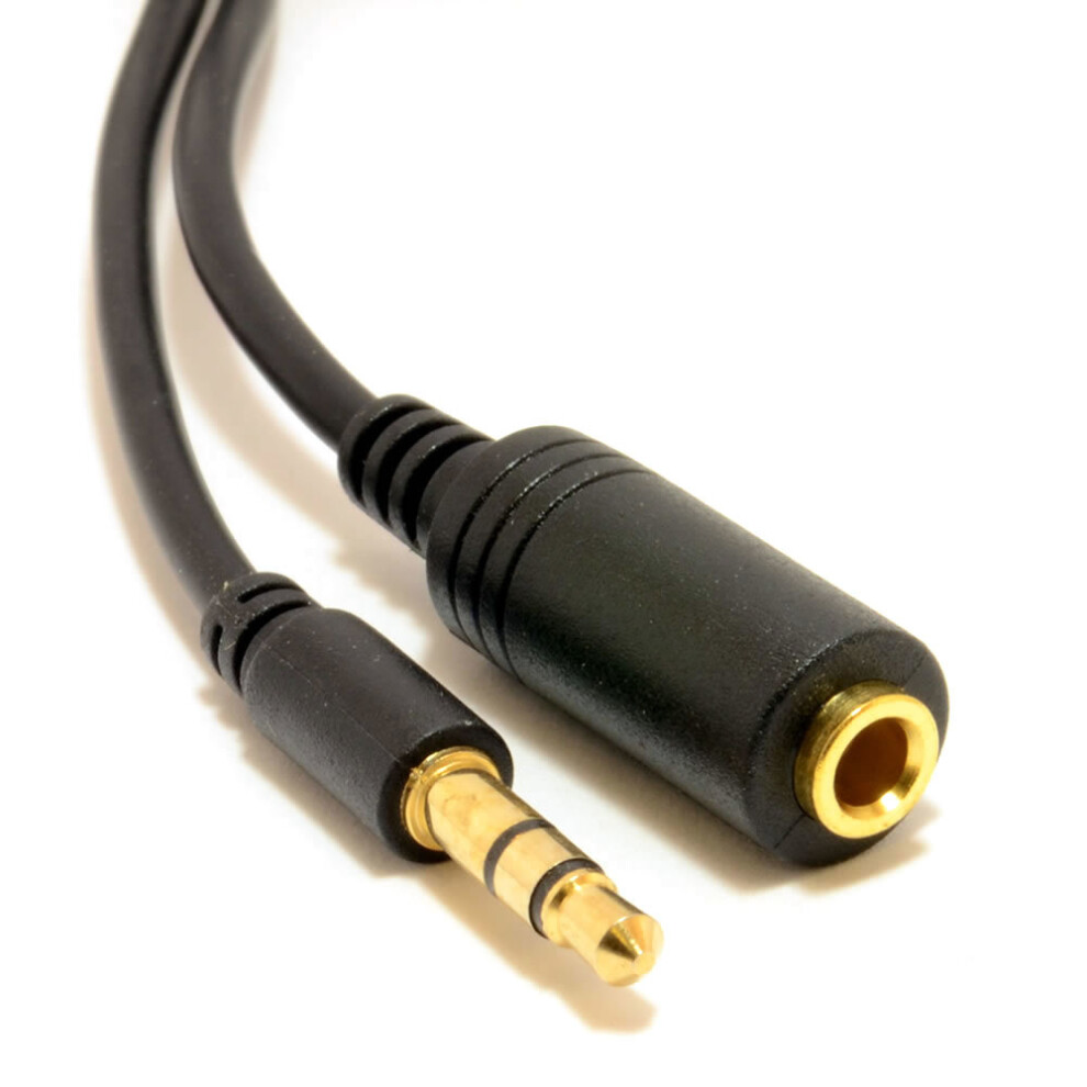 Kenable Slimline Pro 3.5Mm Jack To Stereo Jack Socket Headphone Extension Cable 2M Gold