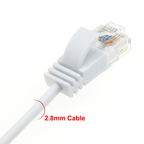 kenable kenable SLIM Cat 6 Full Copper RJ45 Ethernet Network Internet Cable  0.5m White 2