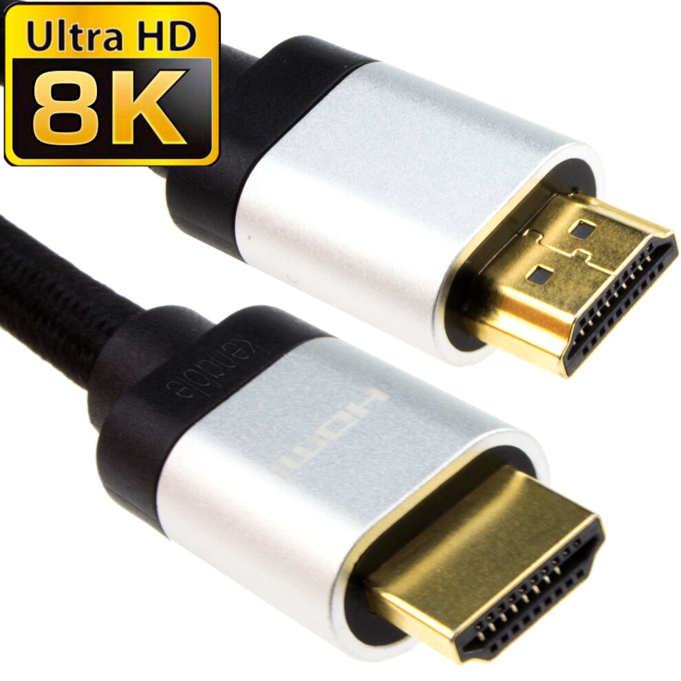 HDMI v2.1 Ultra High Speed HDR 8K 4K 60Hz 48Gbps eARC Cable 1m SILVER