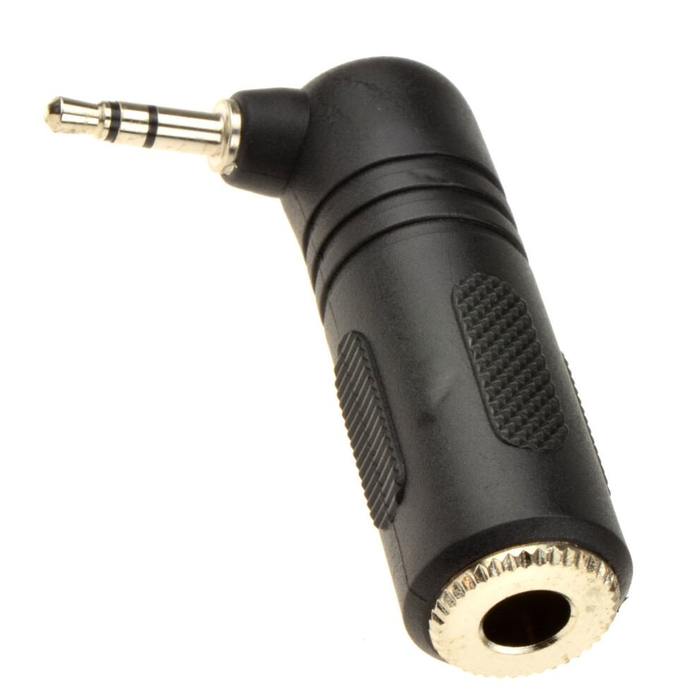 kenable 6.35mm Jack Socket to Right Angled 3.5mm Stereo Jack Plug Adapter