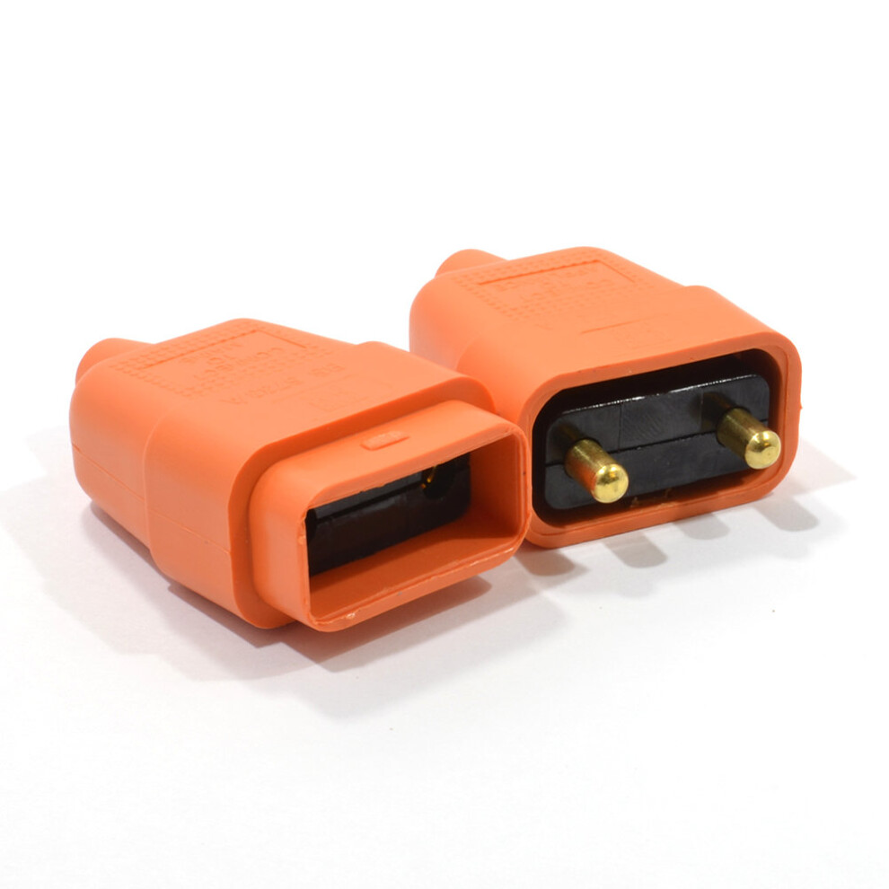 Kenable 2 Pin Heavy Duty Rubber 10 Amp In Line Coupler Connector Orange