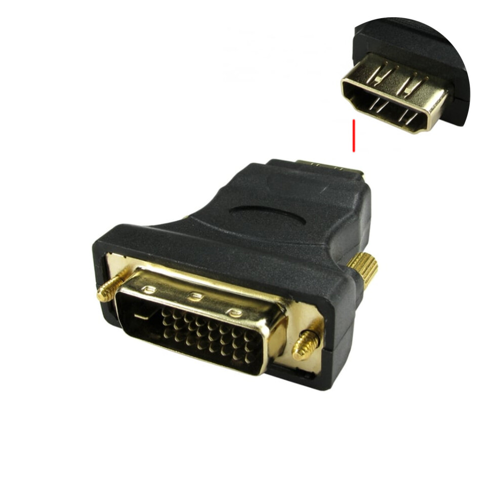 kenable HDMI Female Socket to DVI D 25 Pin Male Plug Converter Gold