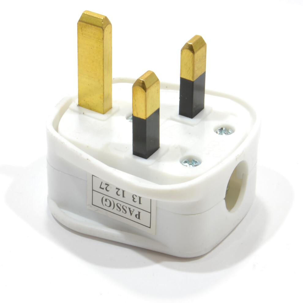 kenable Eagle White Quickfit 3 Pin 3 Amp 3A UK Mains Power Plug