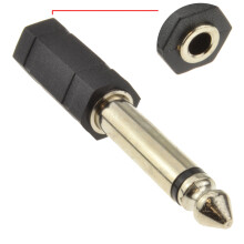 3.5mm Stereo Jack Socket to 6.35mm Mono Jack Plug Adapter Converter