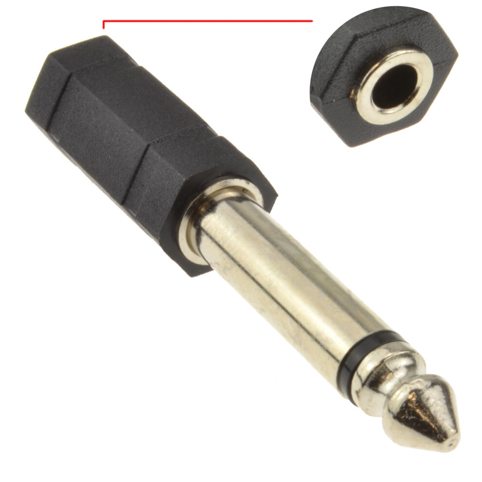3.5Mm Stereo Jack Socket To 6.35Mm Mono Jack Plug Adapter Converter 5055383439508