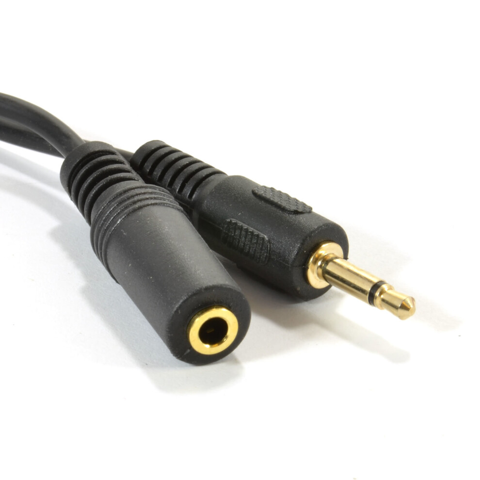 kenable 3.5mm Mono Jack Plug to 3.5mm Socket Extension Cable GOLD 0.5m 50cm