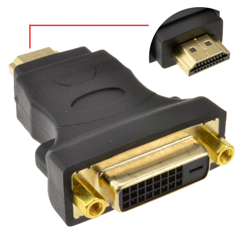 kenable DVI D 24+1 Socket to HDMI Digital Plug Adapter Converter Adapter GOLD