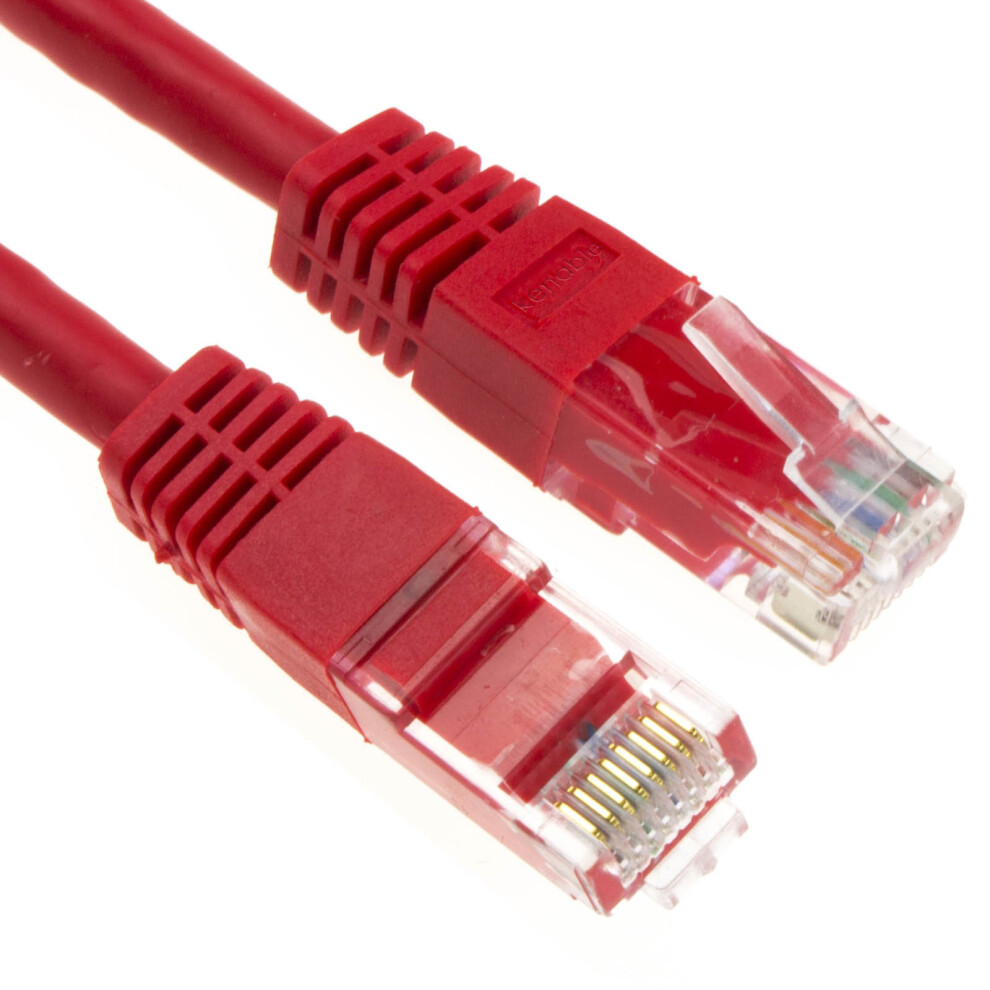 kenable Ethernet Network Cable Cat6 GIGABIT RJ45 COPPER Internet Patch Lead Red  0.5m