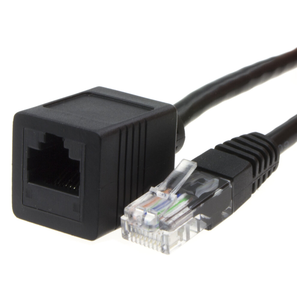 kenable Network CAT5e UTP Ethernet RJ45 Extension Male Female Cable 0.5m BLACK