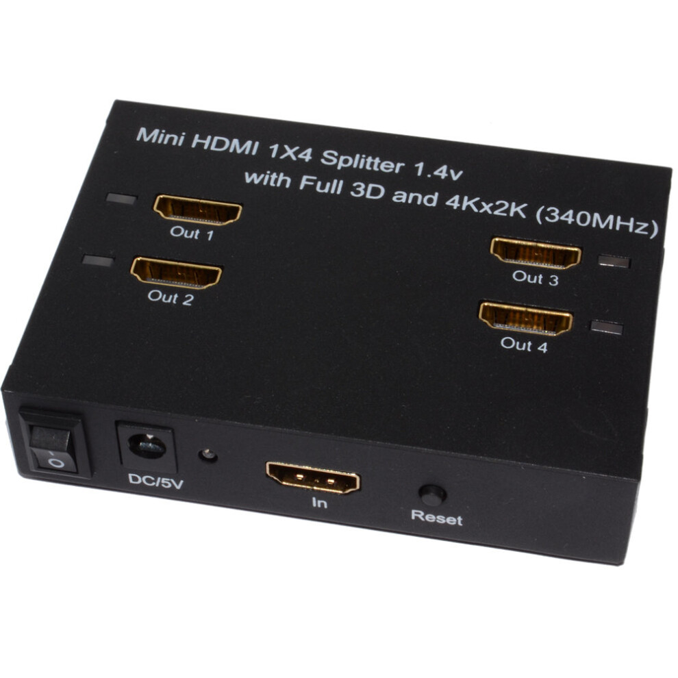 kenable HDMI 1.4 3D TV 1 Device to 4 TVs Powered Splitter HI RES 4K 2K