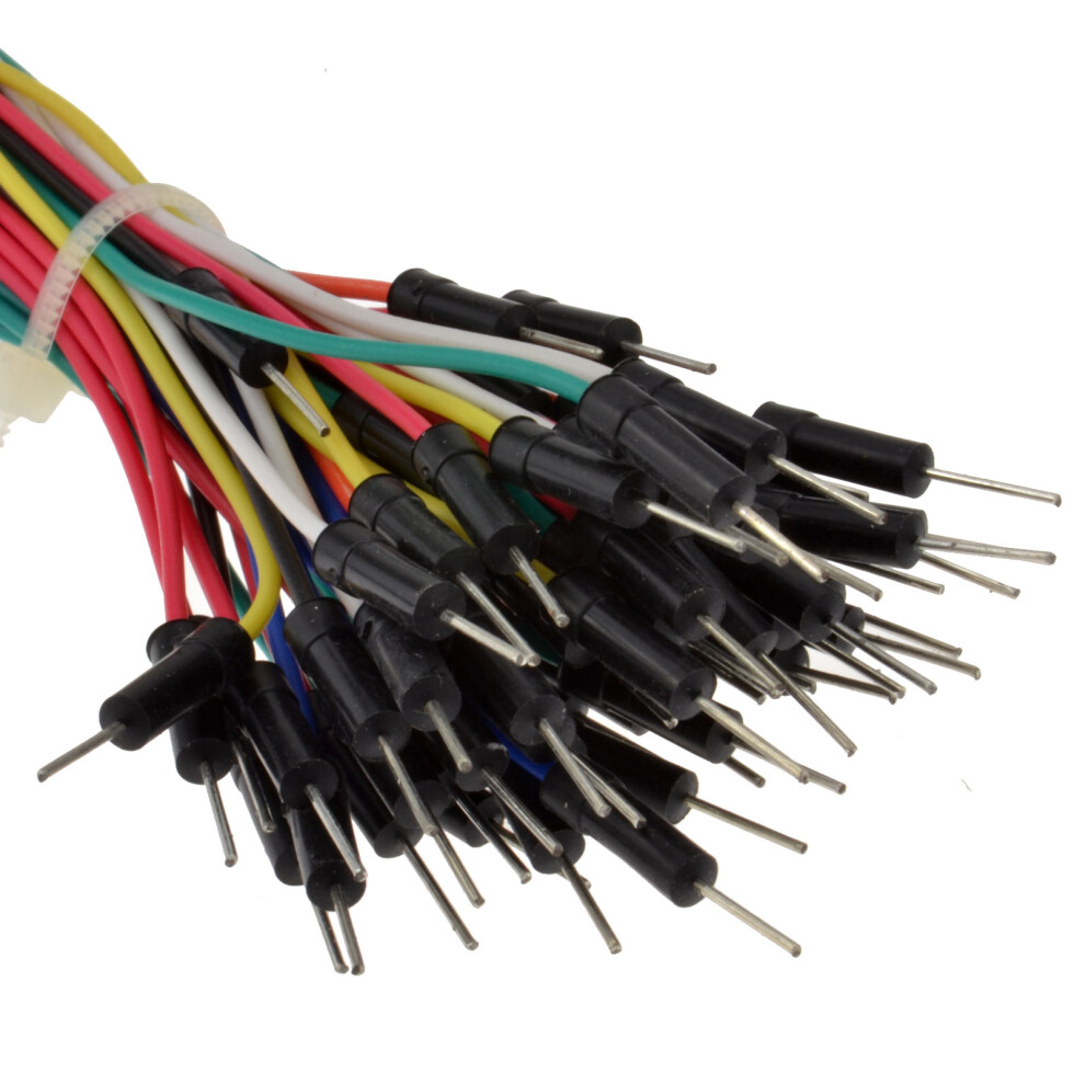 kenable Male to Male Colour Coded Jumper Cables 65 Assorted Lengths [65 Pack]