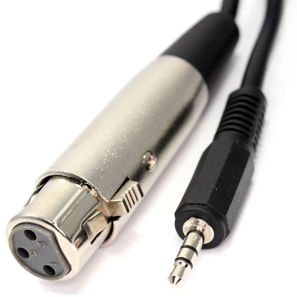 kenable XLR Female 3 pin socket to 3.5mm Audio Stereo Jack Plug Cable 6m