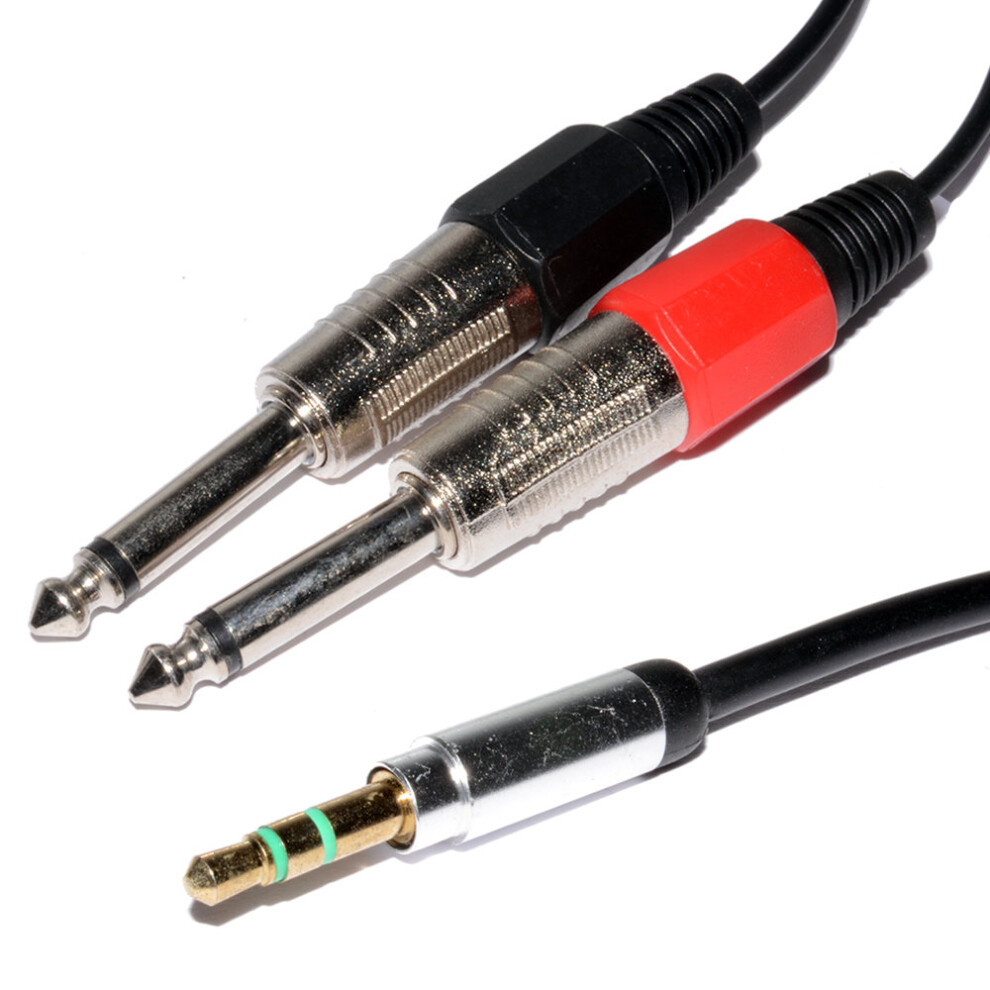 3.5Mm Stereo Jack Plug To Twin 6.35Mm Mono Plugs Low Noise Cable 3M 5055383463800