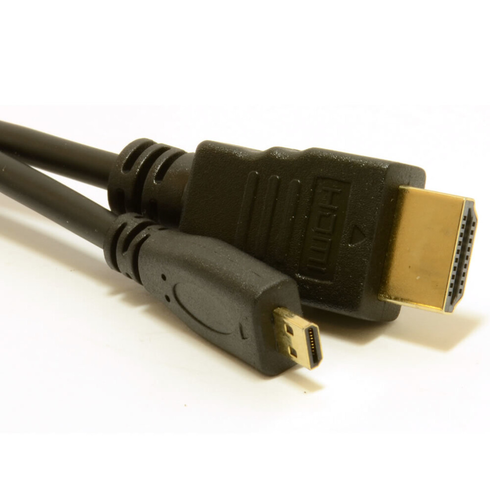 kenable Micro D HDMI v1.4 High Speed Cable to HDMI for Tablets & Cameras  1m
