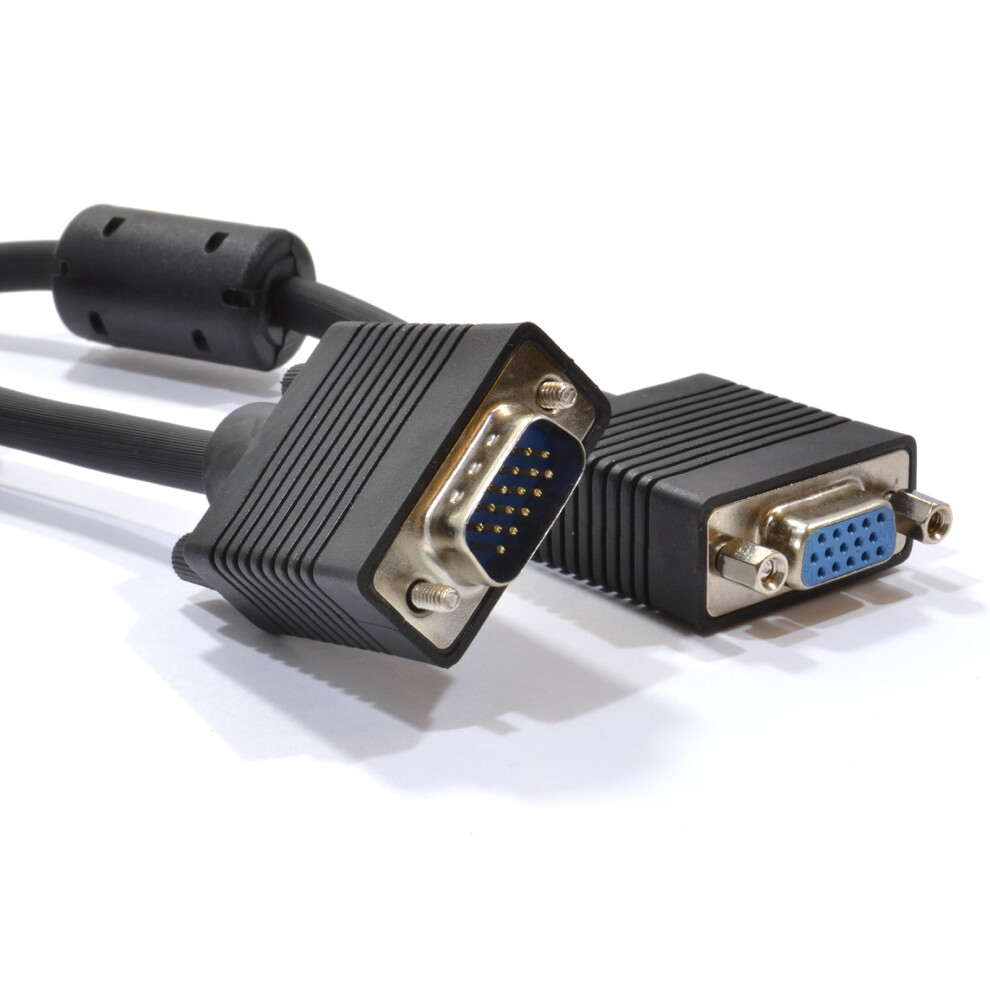 Kenable Svga Monitor Extension Cable Hd15 15 Pin Lead Male To Female 2M Black