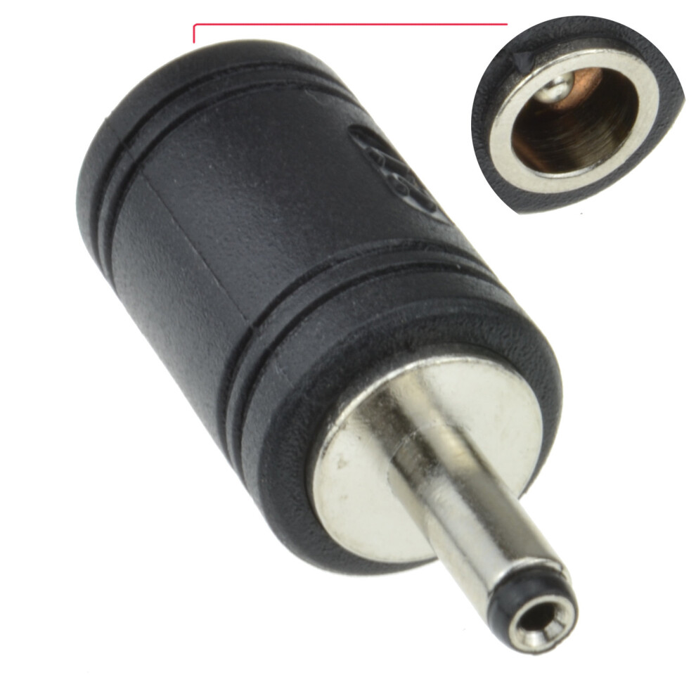 Kenable Dc Jack Plug Converter 5.5 X 2.1Mm Dc In Line Socket To 3.5Mm X 1.3Mm