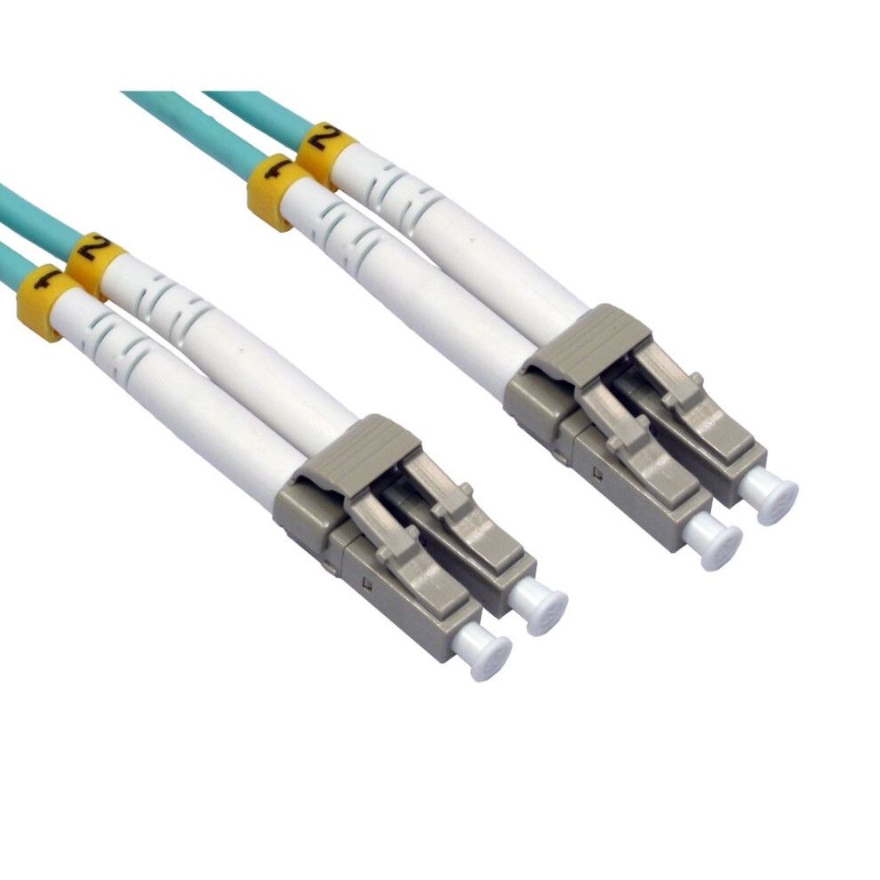 kenable OM3 Aqua Fibre Optic LC LC Duplex MM 50 125 Patch LSZH Cable  0.5m