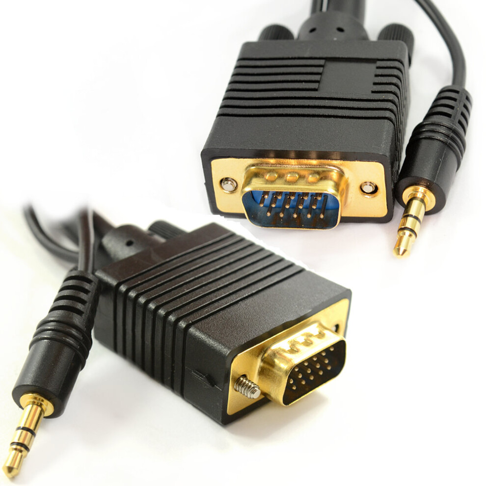 Kenable Pc Laptop To Hd Lcd Led Plasma Tv 15 Pin Vga With Jack Audio Cable 2M