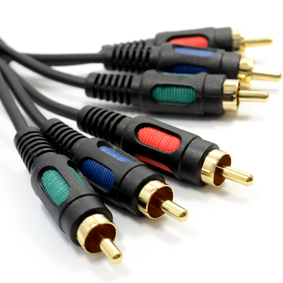 kenable Component Video RGB YUV 3 Phonos To 3 RCA Phono Cable Lead   1m