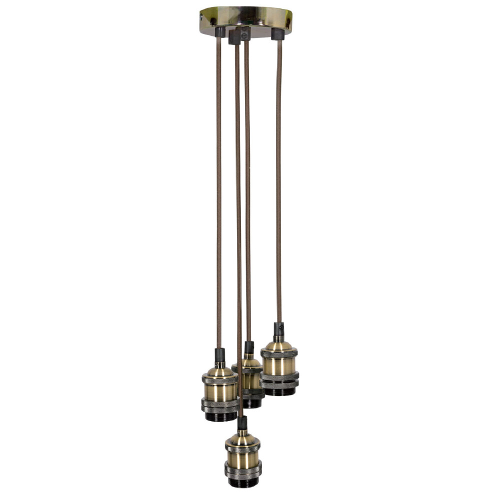 Quad E27 Antique Brass Rose Vintage Lighting Pendant with 1.8m Cables-image-OPC-P5W2JCD-NEW
