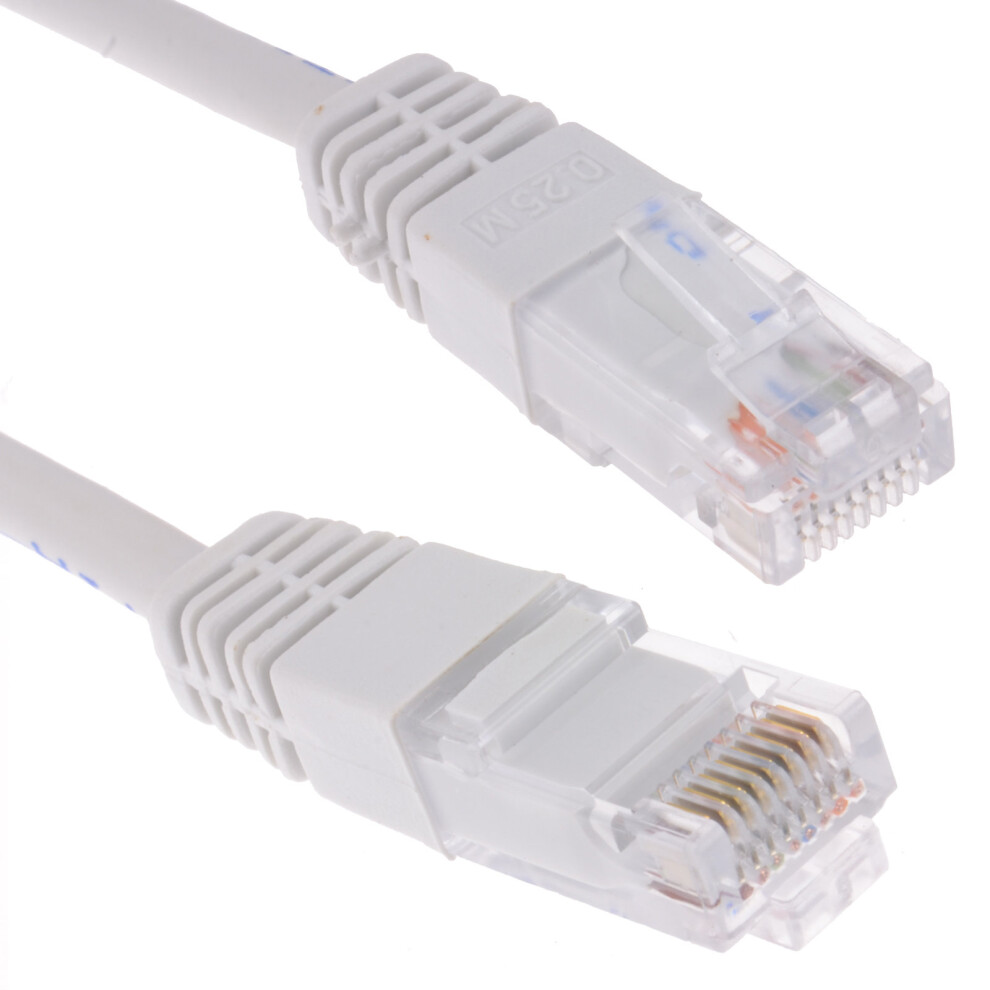 kenable White Network Ethernet RJ45 Cat 5E UTP PATCH LAN COPPER Cable Lead   0.5m 50cm