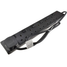 kenable Individually Switched 6 Way Gang UK Mains Extension Lead Black  1m