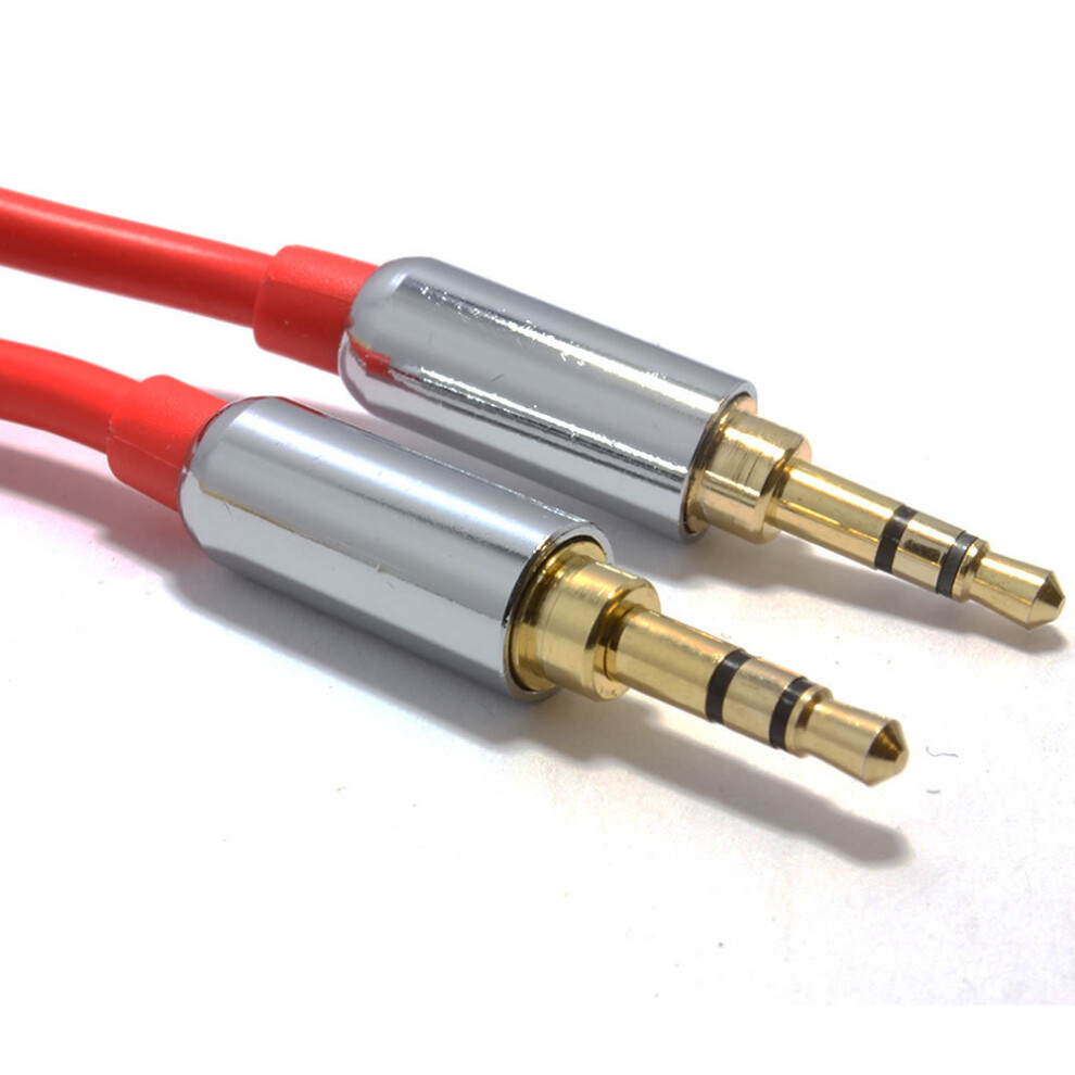 Pro 3.5Mm Jack Male To Male Stereo Audio Cable Lead 3M Red/Gold 5055383469055