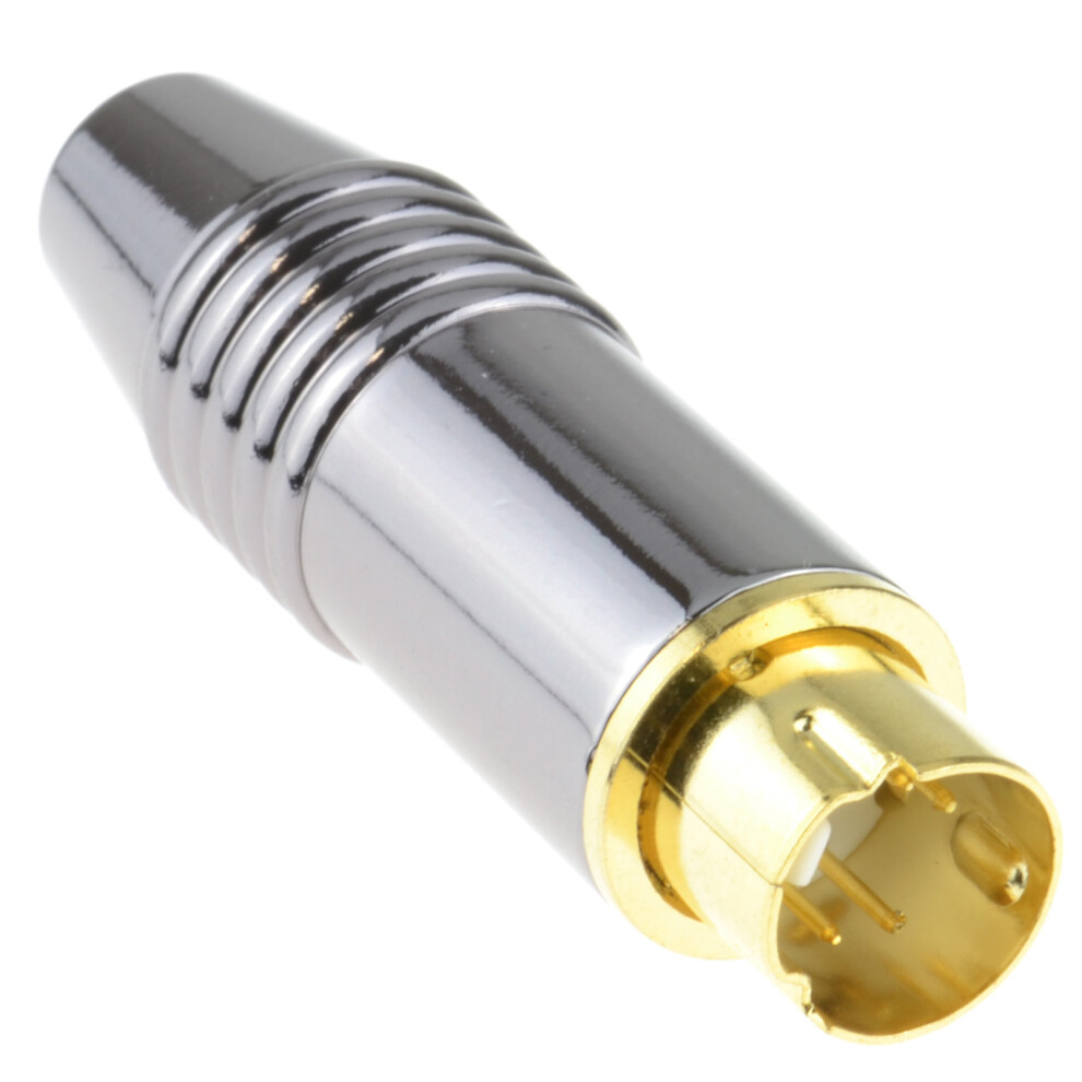 Hq Plated S-Video Svhs Metal Plug 4 Pin Mini-Din Solder Gold 5055383432882