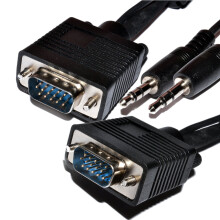 VGA/SVGA HD15 TV Video Cable with built in 3.5mm Jack Audio Lead 1m