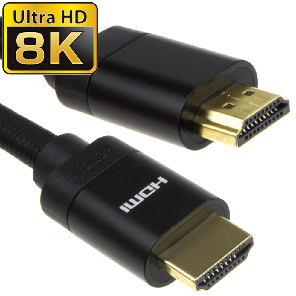 HDMI v2.1 Ultra High Speed HDR 8K 4K 60Hz 48Gbps eARC Cable 1m BLACK