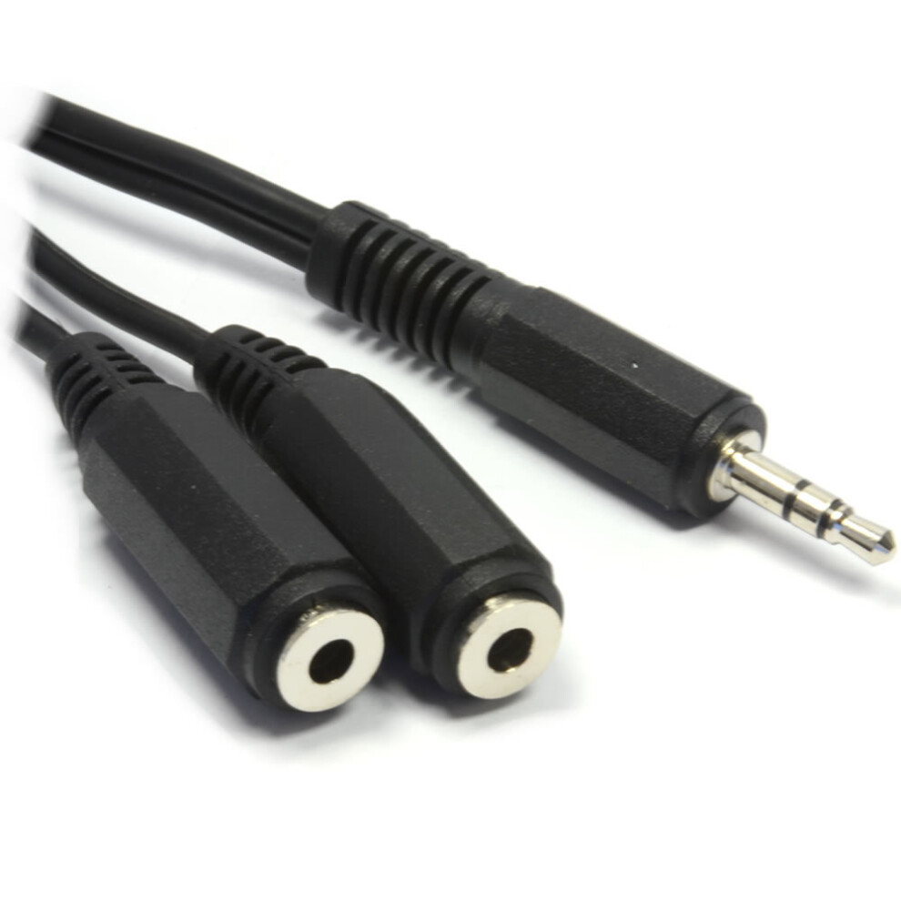 kenable 3.5mm Stereo Jack Plug to Twin 3.5mm Jack Sockets Splitter 0.5m 50cm