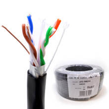 External SHIELDED CAT6 Outdoor Use COPPER Ethernet Cable F/UTP Reel 50m