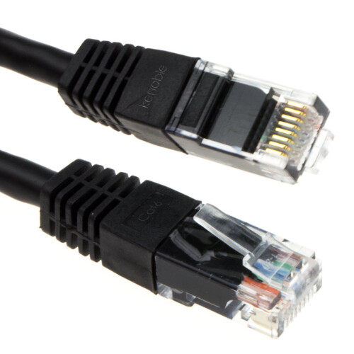 kenable Ethernet Network Cable Cat6 GIGABIT RJ45 COPPER Internet Patch Lead Black 0.5m