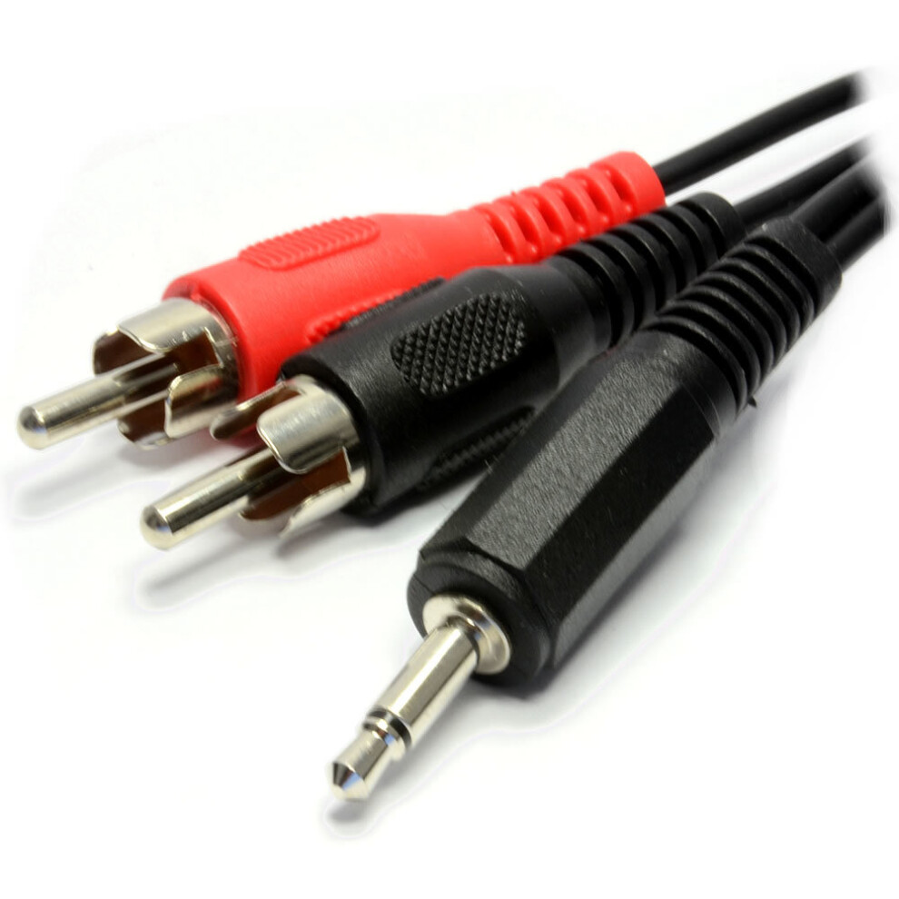 kenable 3.5mm Mono Jack to Twin Phono RCA Male Plugs Cable Lead 1m