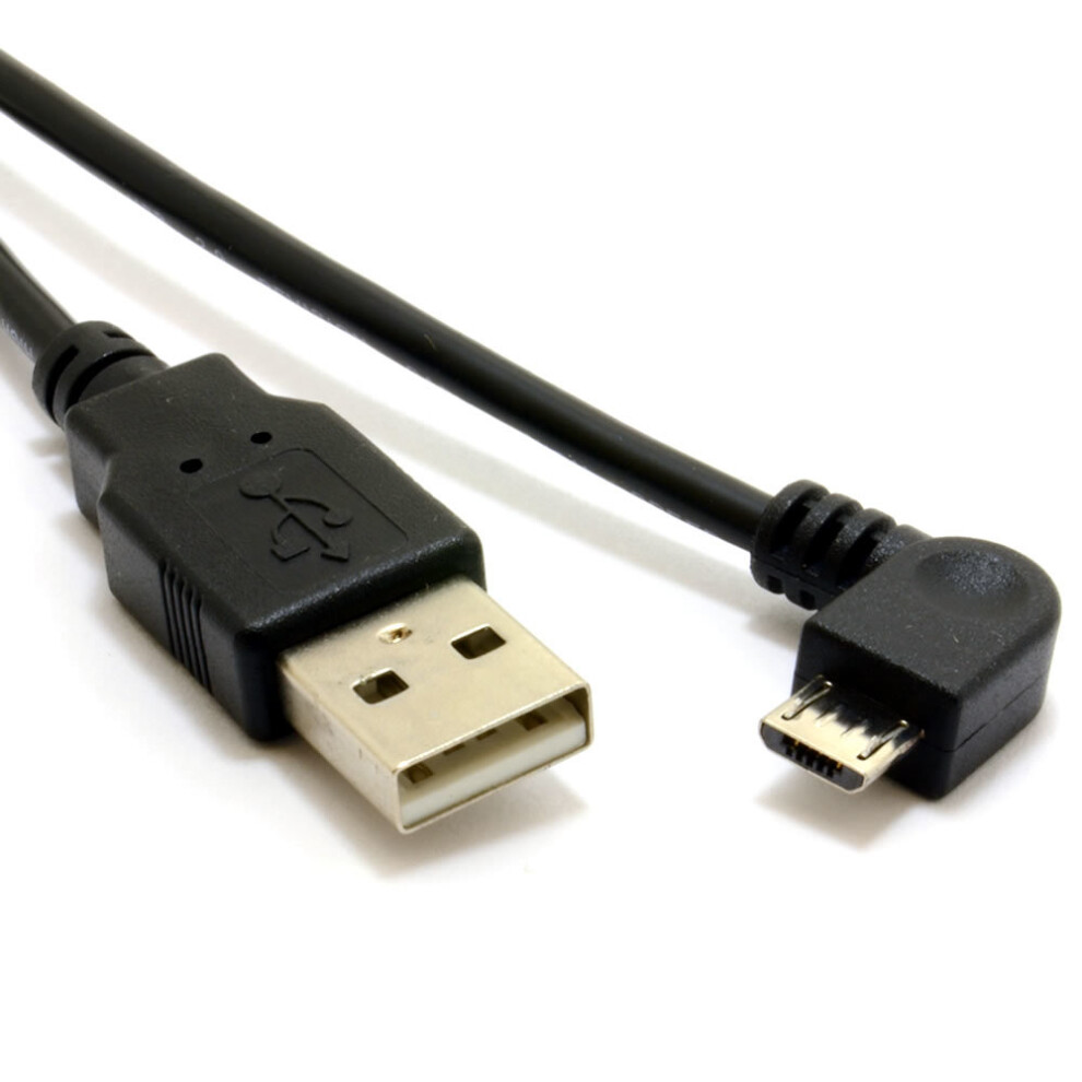 kenable USB 2.0 24AWG A To RIGHT ANGLE MICRO B Data & Charging Cable 1m Lead