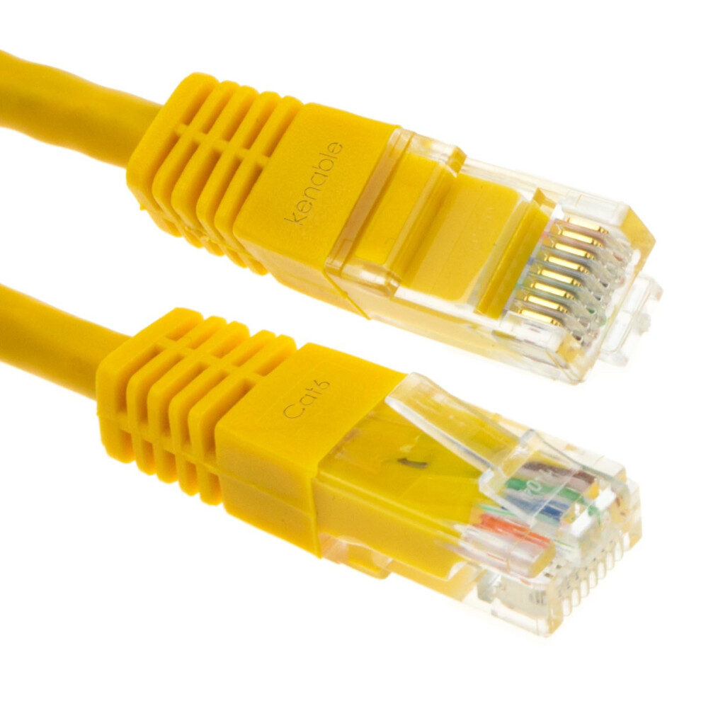 kenable Ethernet Network Cable Cat6 GIGABIT RJ45 COPPER Internet Patch Lead Yellow  1.5m